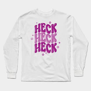 Triple Heck (Retro Purple) Long Sleeve T-Shirt